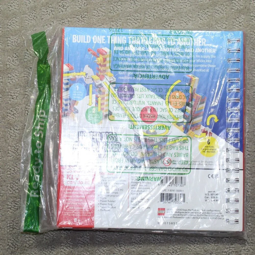 NIOP Klutz Lego Chain Reaction Book Design and Build Moving Machines Kit